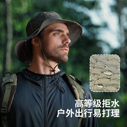 「数色可选！户外渔夫帽」新款防晒渔夫帽 男夏季户外露营钓鱼登山帽遮阳透气牛仔帽子防泼水配饰 商品图3