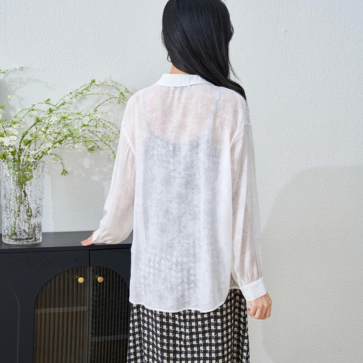 米思阳2026春季新款时尚宽松衬衫休闲百搭透气Polo领上衣女3115 商品图3