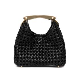 Elleme Small Boomerang Woven Leather Black【该商品不支持用券】