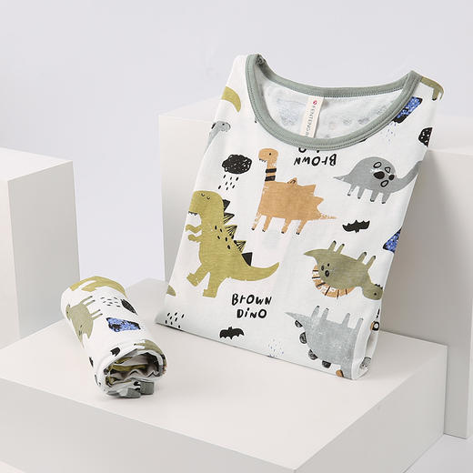 芬腾男童睡衣短袖纯棉薄款夏宝宝儿童中大童小男孩全棉家居服套装 商品图1