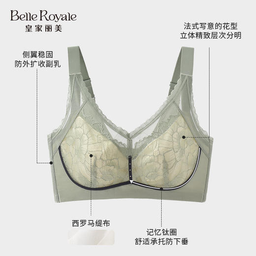 皇家丽美新款【浮光掠影】文胸夏季清爽薄款五排扣全罩杯软圈内衣WJ2F06-1 商品图3