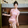 真丝旗袍中式桑蚕丝连衣裙手工缝制WXG 商品缩略图3