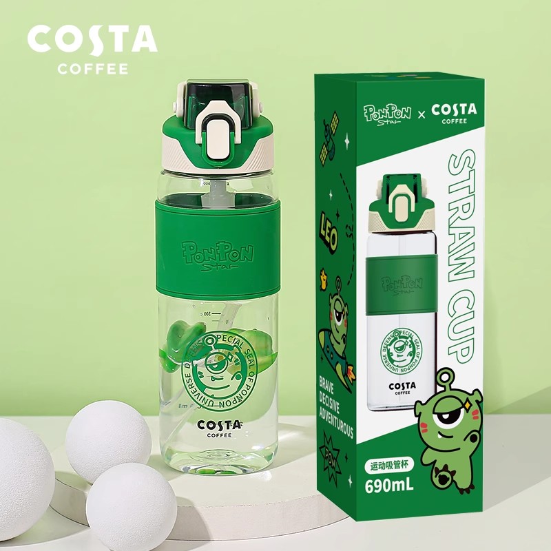 COSTA X PONPON.STAR运动吸管杯大容量运动水杯