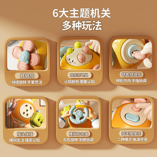 【多种玩法！提升手部抓握力量精细锻炼】婴儿玩具忙碌球手抓球益智感观六面体安抚神器宝宝早教转转乐玩具 商品图3
