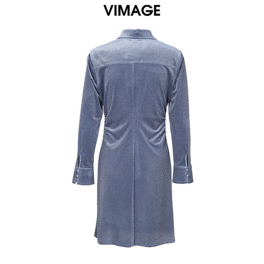 VIMAGE/纬漫纪秋季新款显瘦纯色高腰显瘦连衣裙女V1807426 商品图1