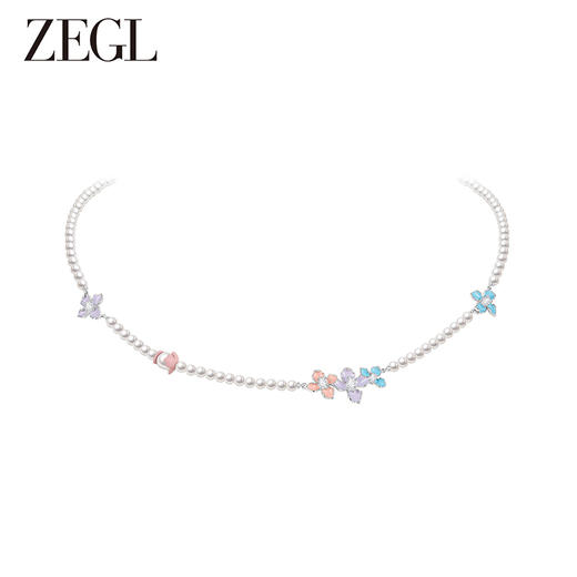 ZEGL设计师花漫迹系列人造珍珠项链女款2024新款轻奢小众夏天配饰 商品图5
