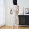 剩S/L/XL/XXL 米思阳2026春季新款气质轻奢蕾丝连衣裙修身设计感绣花包臀裙3126 商品缩略图3