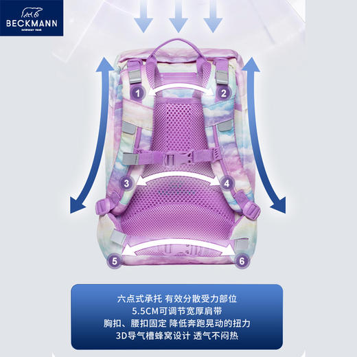 【赠送笔袋】贝克曼Classic Maxi大容量28L系列3-6年级小学高年级减压减负背包双肩包书包 商品图3