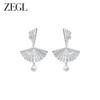 ZEGL设计师风影声声系列扇子耳环女人造珍珠高级感耳钉民族风耳饰 商品缩略图5