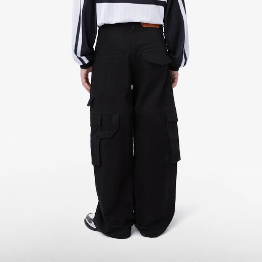 GCDS 男士字母徽标贴花棉质休闲裤 黑色 A1OM2911TD399 商品图2