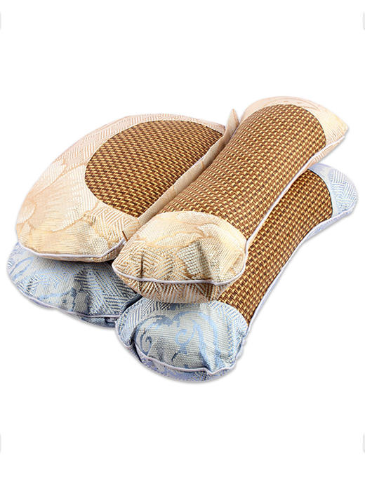 自然醒冰丝艾草颈椎椭圆组合枕缎面护颈肩专用灸可拆洗家用透气正品助睡眠艾草枕BNHA 商品图7