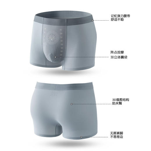 【冰感凉爽，4条礼盒装】无痕冰丝男士内裤 网孔设计透气速干 yi菌内档安全舒适 4条装 商品图3