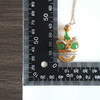 【天然正品】AU750收藏级白金镶钻镶天然糯冰种满绿蛋面翡翠醒狮造型吊坠项链010724XY17 商品缩略图2