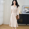 剩S/XL/XXL 米思阳2026春季新款简约大气纯色连衣裙收腰修身V领鱼尾裙女3315 商品缩略图0