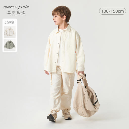 马克珍妮男童城市户外翻领外套 儿童纯棉衬衫上衣春装新款240019 商品图0