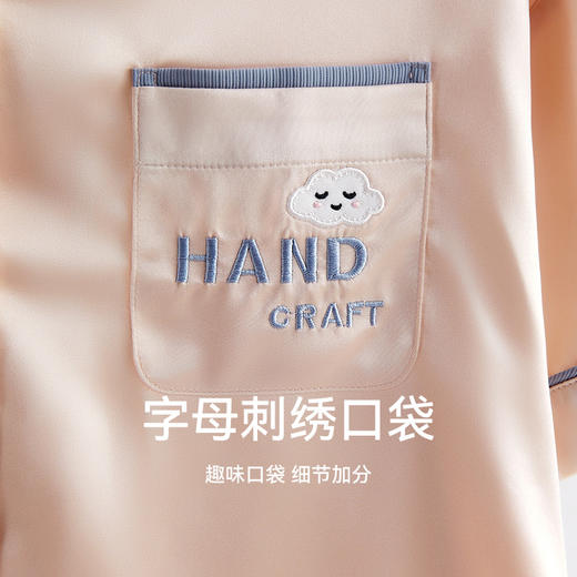 芬腾冰丝睡衣女夏季纯色短袖长裤仿真丝质高级凉感休闲家居服套装 商品图3