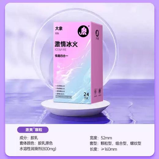 【年末亏本清仓】大象量贩入门情趣水润安全套 狂欢派对32 自由派对24 激爽颗粒精选三合一14只 润薄精选四合一24只激情冰火四合一24只情趣避孕套组合 商品图8