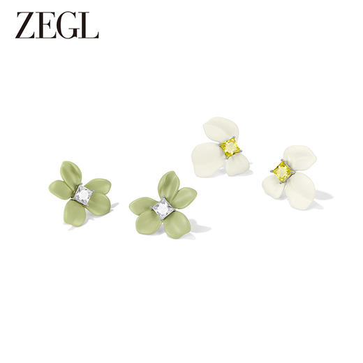 ZEGL设计师花花耳妆盘系列花朵耳钉女多巴胺耳环小众独特可爱耳饰 商品图7