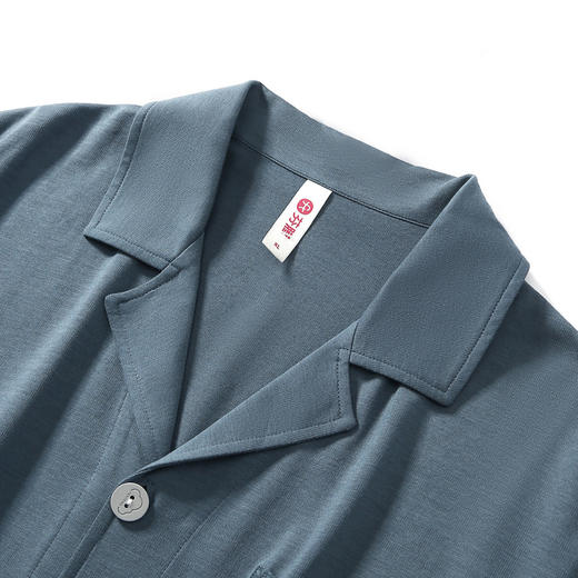 芬腾2024年新款纯棉男士睡衣夏季薄款全棉短袖长裤套装宽松家居服 商品图2