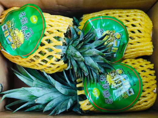 海南东蜜凤梨！海南高山坡地，有机种植，真正自然成熟🍃果肉金黄巨甜多汁🌿不需要泡水吃起来也不麻嘴!闻起来带有浓郁的，实测24糖，宛如蜜罐🍯4.5-5斤/箱 商品图4