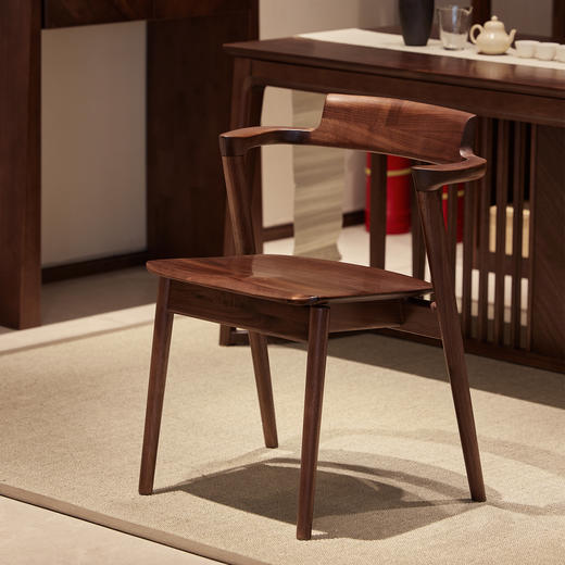 【现代实木风-NJT3205圈椅】现代实木/现代简约/客厅/北美黑胡桃/圈椅 商品图2