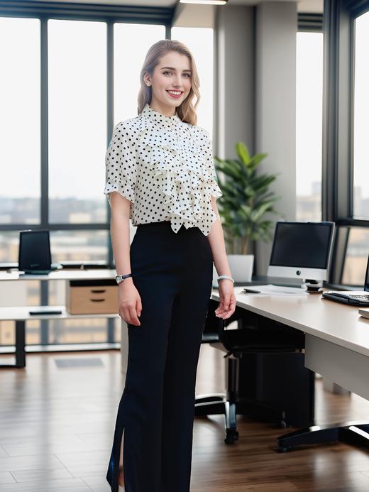 立领门襟荷叶衬衣 商品图2