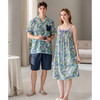 芬腾短袖情侣睡衣女士吊带睡裙夏季薄款套装男休闲透气大码家居服 商品缩略图4