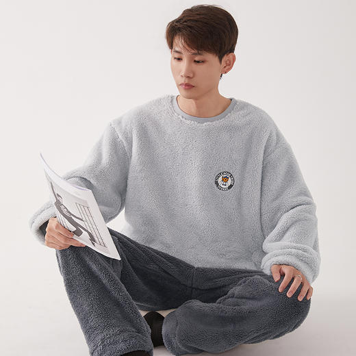 秋冬套头珊瑚绒加厚加绒保暖男女居家服  A-5508 芬腾 商品图5