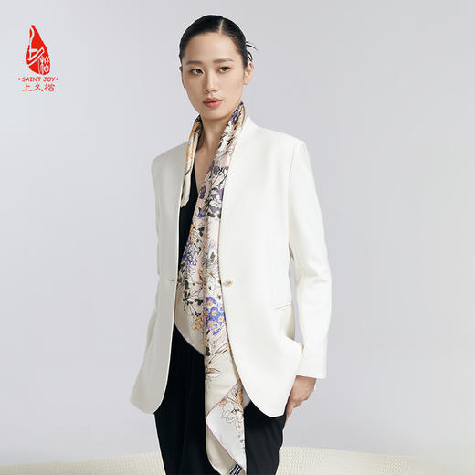 SAINTJOY/上久楷真丝方巾 双面印花真丝方巾  繁花集 FJS24028 商品图1