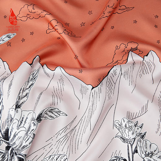 SAINTJOY/上久楷真丝方巾 双面印花真丝方巾  丽芙岭山 FJS24026 商品图9