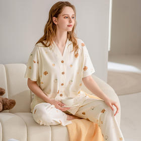 芬腾月子服女士夏季纯棉短袖孕妇睡衣产妇产后喂奶家居服全棉套装