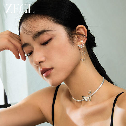 ZEGL设计师东方花影系列蝴蝶耳环女2024新款爆款新中式民族风耳饰 商品图2