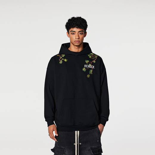 【Achock官方店】美式复古街头迎客松重磅刺绣卫衣男国潮宽松连帽 商品图2