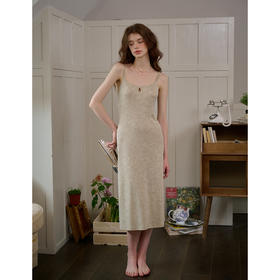 SimpleRetro心动讯号 浪漫双肩带吊带连衣裙女法式优雅显瘦长裙子