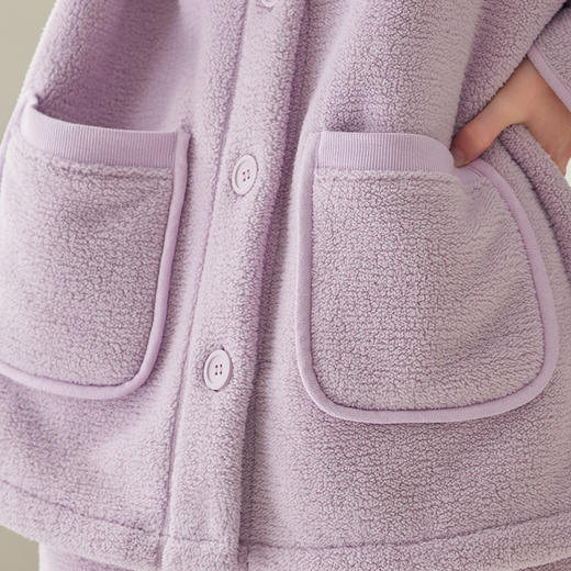 珊瑚绒冬季女士加绒加厚保暖家居服套装 芬腾 商品图3