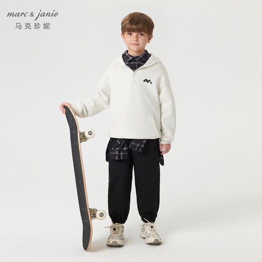 【3D空气棉】马克珍妮春装新款女童舒适连帽小标百搭卫衣 240691 商品图1