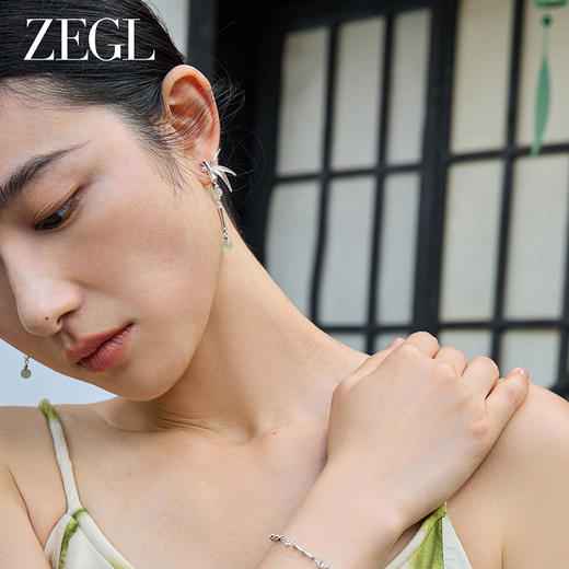 ZEGL设计师款风影声声系列新中式耳环女轻奢大气琉璃耳钉独特耳饰 商品图4