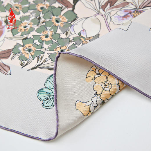 SAINTJOY/上久楷真丝方巾 双面印花真丝方巾  繁花集 FJS24028 商品图10