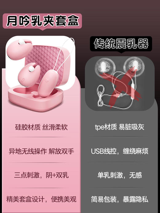 仙境月鸣乳夹智能跳蛋APP远程遥控乳房按摩器自慰器情趣成人情趣 商品图7