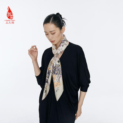 SAINTJOY/上久楷真丝方巾 双面印花真丝方巾  繁花集 FJS24028 商品图7