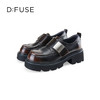 D:FUSE迪芙斯秋季新款质感牛皮魔术贴百搭乐福鞋轻便厚底增高鞋DF43112363 商品缩略图8
