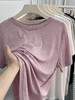 【轻薄柔软莱赛尔天丝短袖t恤】夏季宽松温柔纯色圆领清凉面膜上衣  商品缩略图0