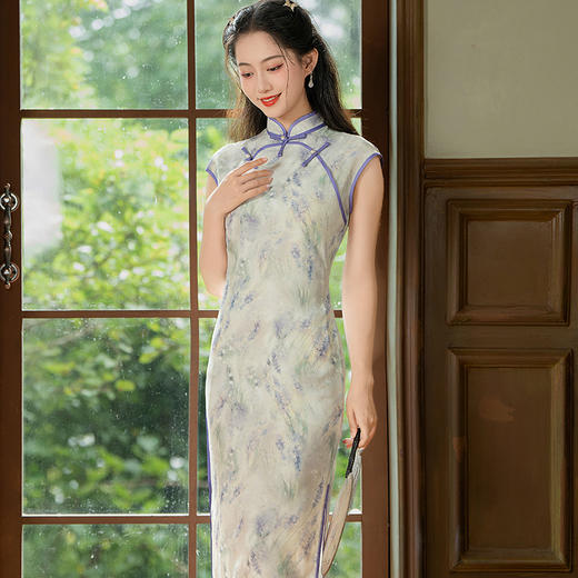 花田提花文艺古典风老上海风情旗袍HYM23611 商品图3