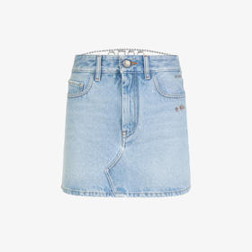 GCDS 女士牛仔短颈链迷你裙 浅蓝色 A1OW2302DA075