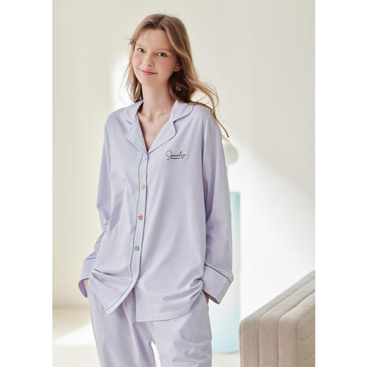 芬腾新款睡衣套装少女长袖春秋款全棉高级感开衫全棉春秋季家居服 商品图4