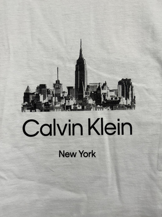 Calvin Klein/CK 男士夏季纯棉胸前印花LOGO舒适休闲圆领短袖T恤 商品图3
