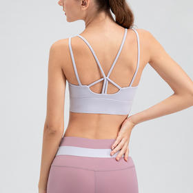 跃牌【欲动春风】系列 一体式瑜伽文胸女防震聚拢运动背心透气裸感跑步健身内衣22751