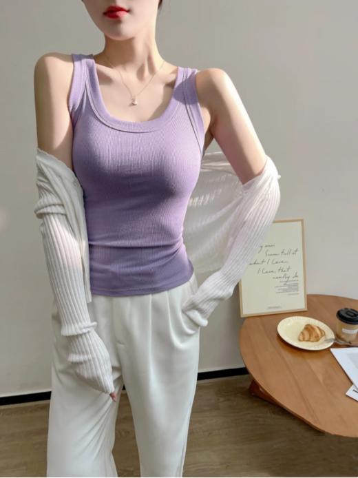 📣【夏日必备宝藏打底衫】冰丝螺纹背心买一赠一：💰1、吸睛的修身版型，基础舒适包裹身材但不紧勒束缚❣️ 商品图2