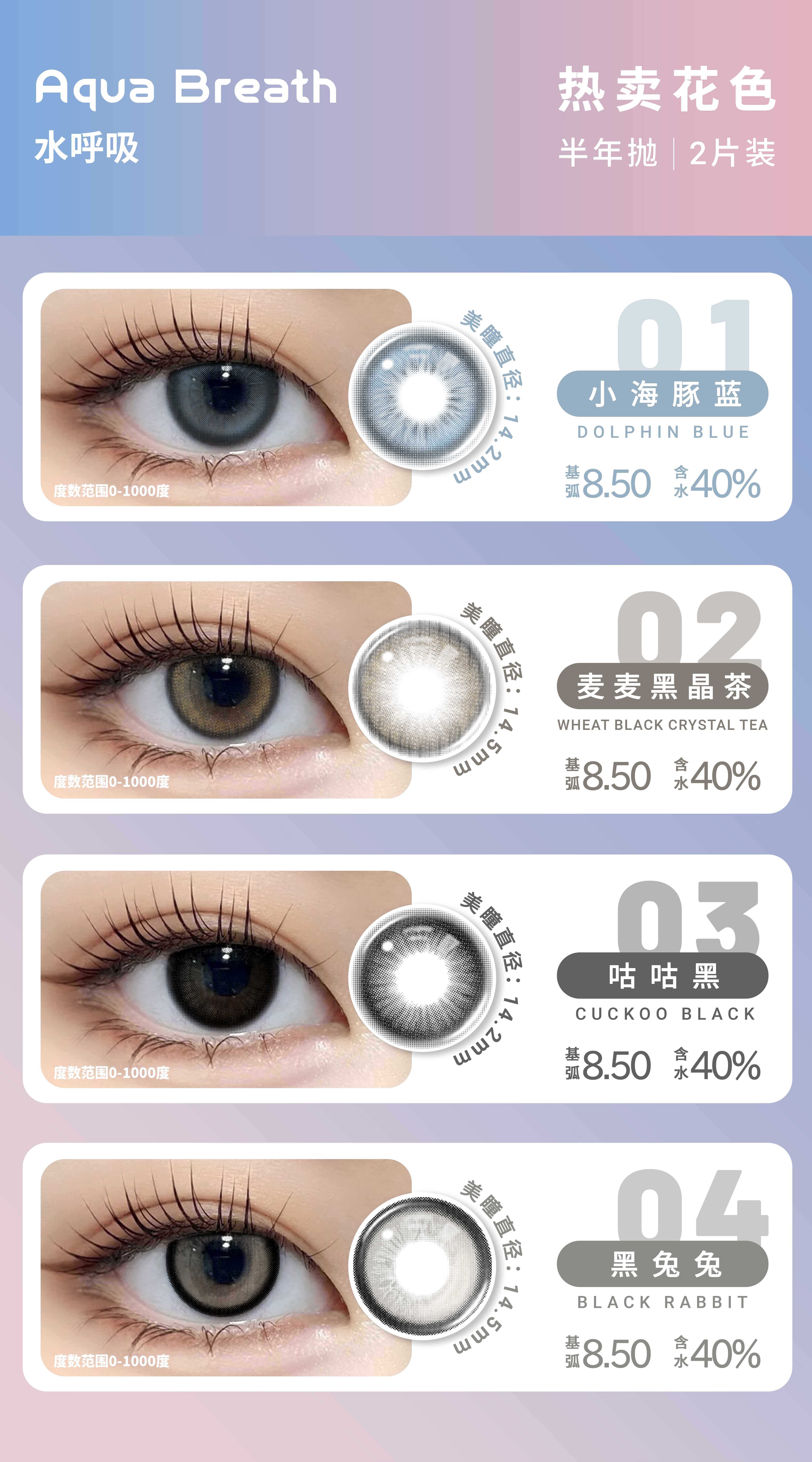 水呼吸盒装小海豚蓝，麦麦黑晶茶，咕咕黑，黑兔兔 1片装/盒