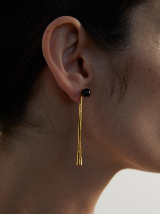 ABOAB｜ONYX CYLINDER Earrings [耳环  银 / 金 ]【SURROUND】 商品图0